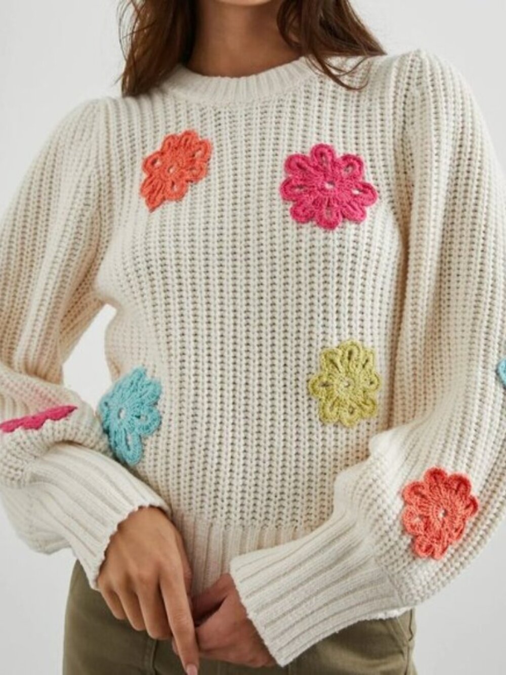Rails Romi Ivory Multi Daisies Sweater